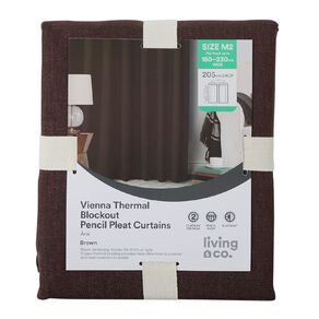 Living & Co Vienna Curtains Brown Mid 150-230cm Wide/205cm Drop