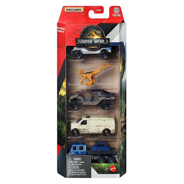 Matchbox Jurassic Diecast Vehicles 5 Pack Assorted, , hi-res