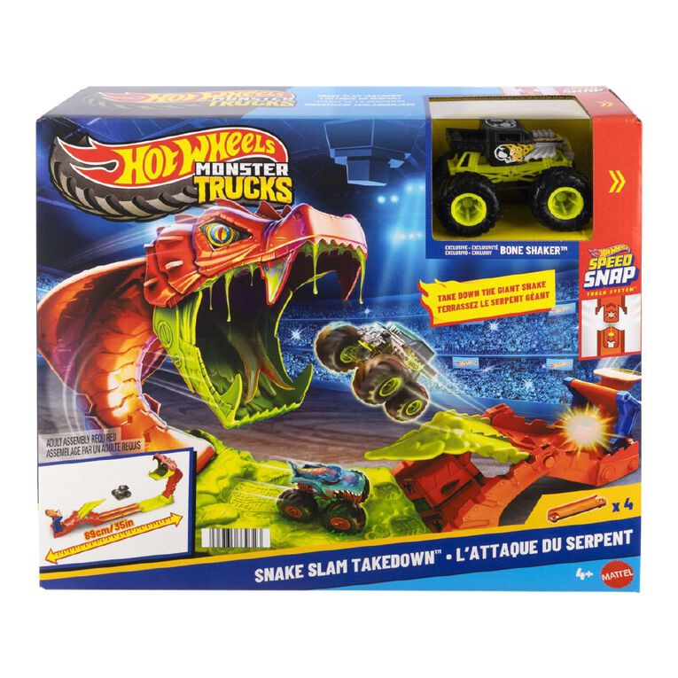Hot Wheels Monster Trucks Snakebite Slamout Playset, , hi-res