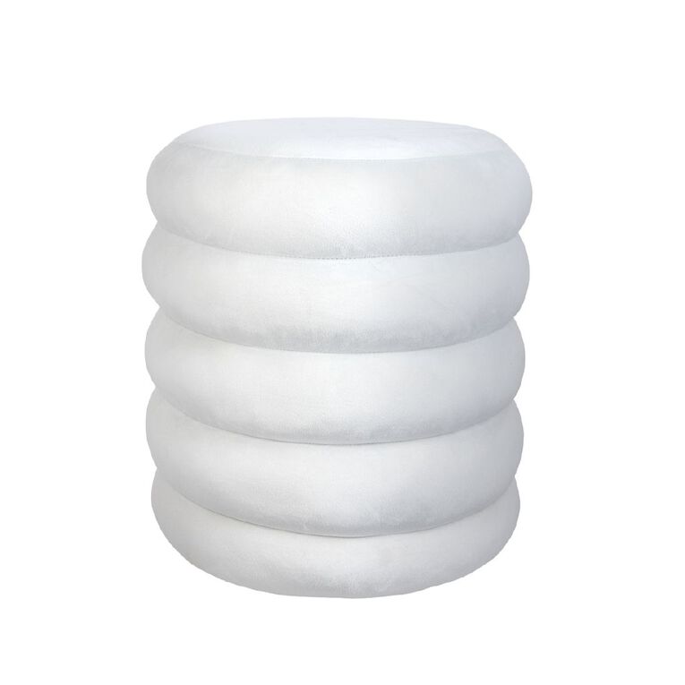 Living & Co Ribbed Ottoman Cream, , hi-res