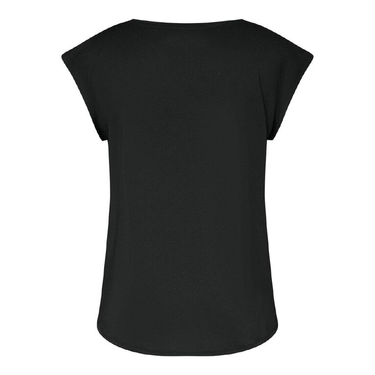 Active Intent Women's Mesh Back Tee, Black, hi-res