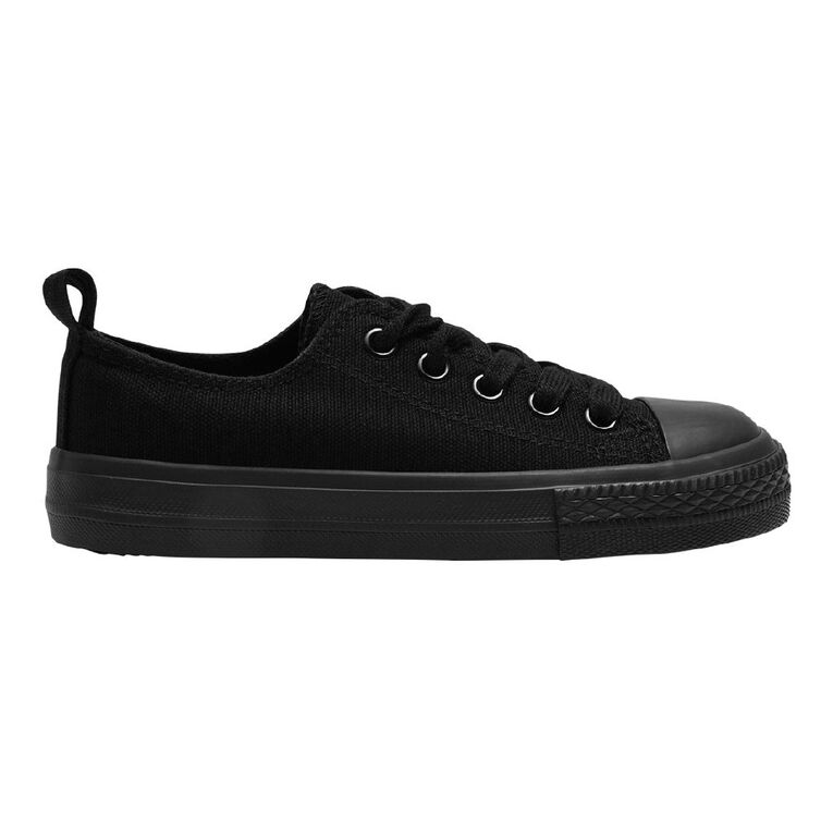 Young Original Senior Kids' Jude Canvas Low Top Sneakers, Black, hi-res