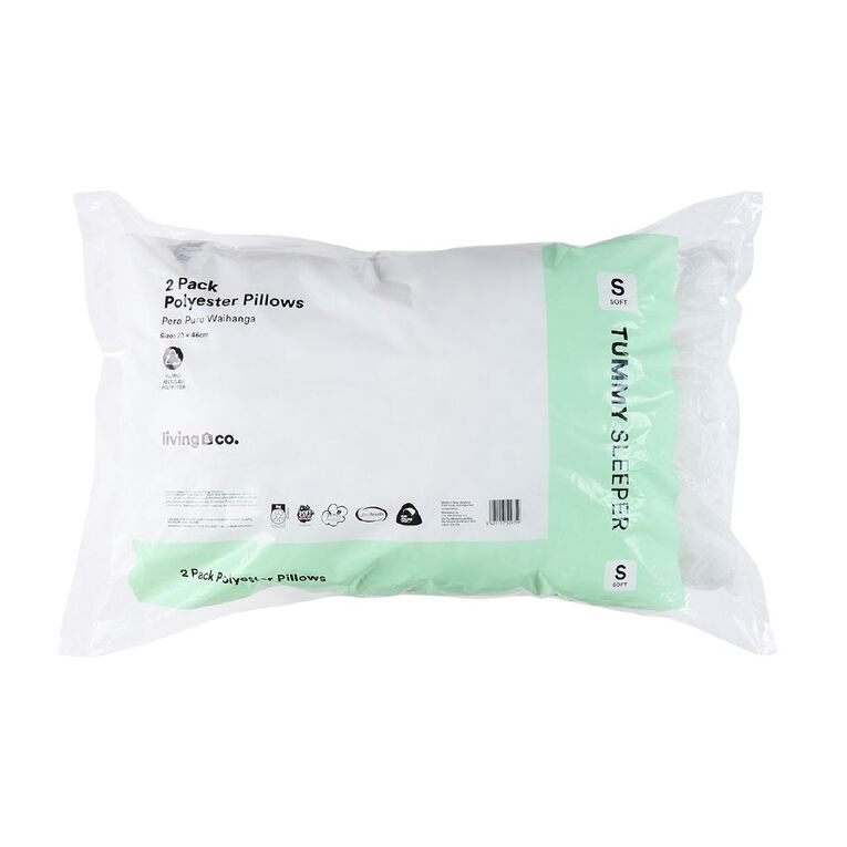Living & Co Pillow Polyester Soft White 2 Pack, , hi-res