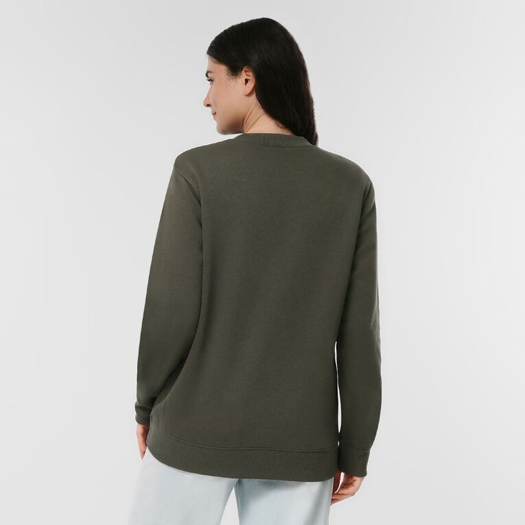 H&H Women's Classic Crew Sweatshirt, Green Dark, hi-res