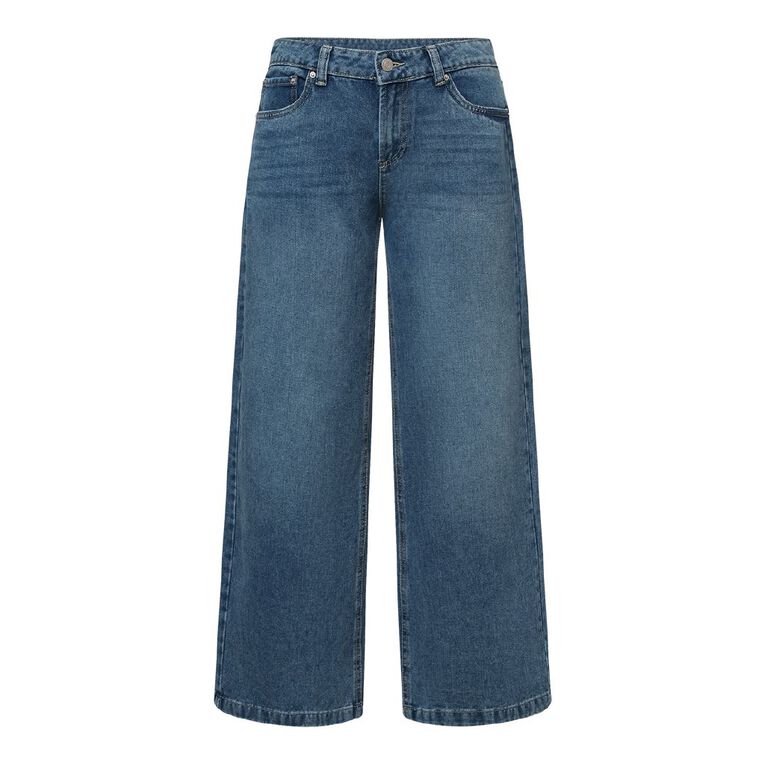H&H Women's Low Rise Baggy Jeans, Denim Mid, hi-res