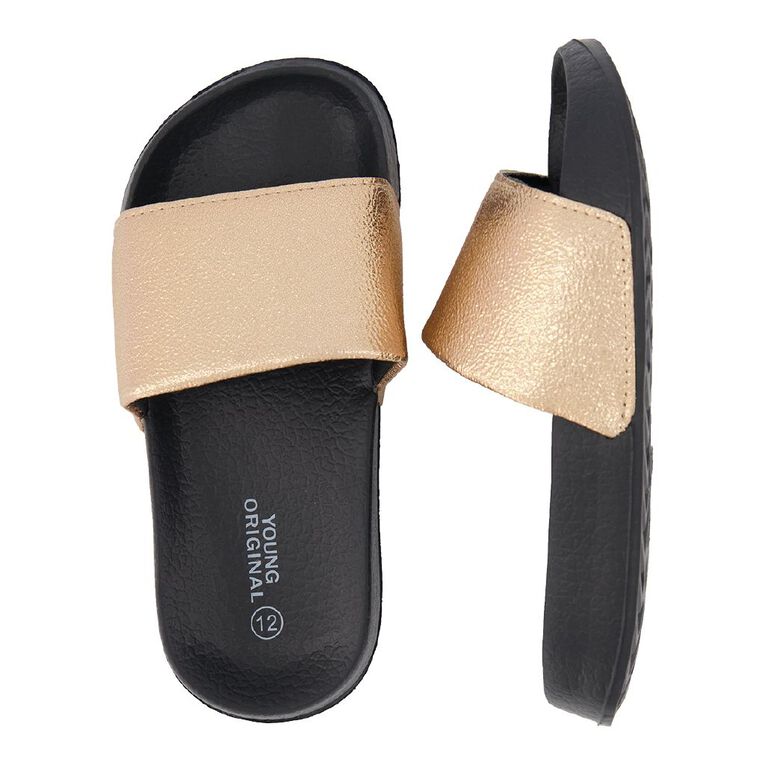 Young Original Senior Kids' Benita Slides, Black, hi-res