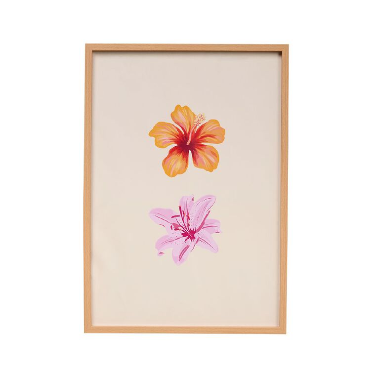 Living & Co Hibiscus Framed Print 35x50cm, , hi-res