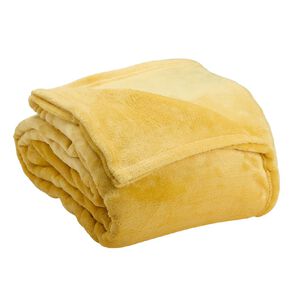 Living & Co Ultra Soft Plush Blanket Yellow Queen