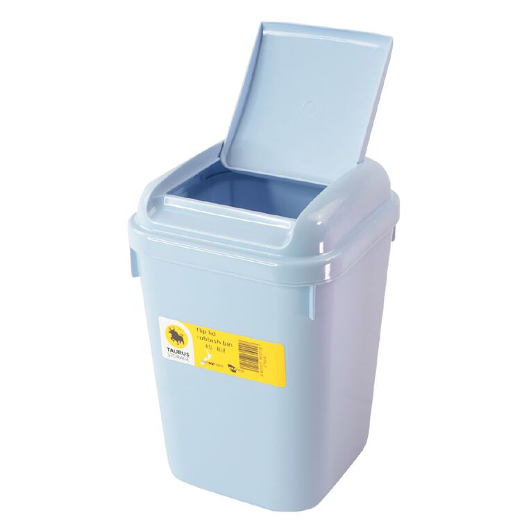 Taurus Flip Lid Rubbish Bin 4.5L Blue, , hi-res