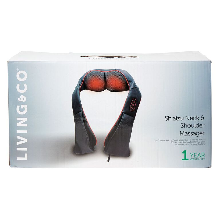 Living & Co Shiatsu Neck and Shoulder Massager Black/Red, , hi-res