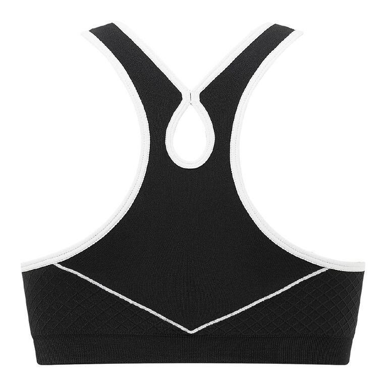Active Intent Women's Waffle Racer Crop, Black/White, hi-res