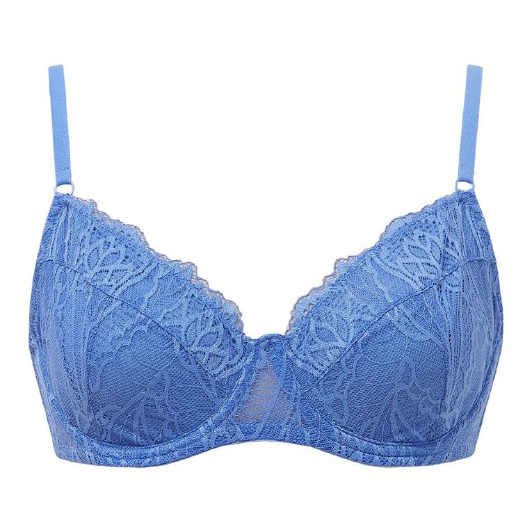H&H Women's Ava Lace Soft Cup Underwire Bra, Blue Mid, hi-res