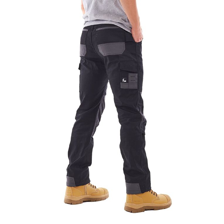 Tradie Men's Slim Fit Flex Cargo Pants, Black, hi-res