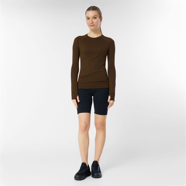 Active Intent Women's Long Sleeve Seamless Top, Brown Mid, hi-res