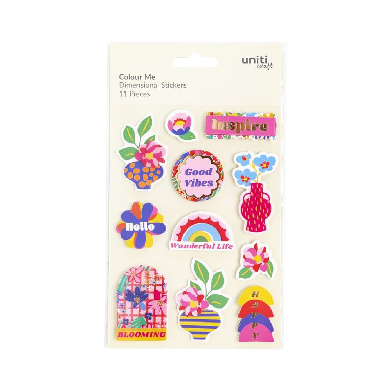 Uniti Colour Me Dimensional Stickers, , hi-res