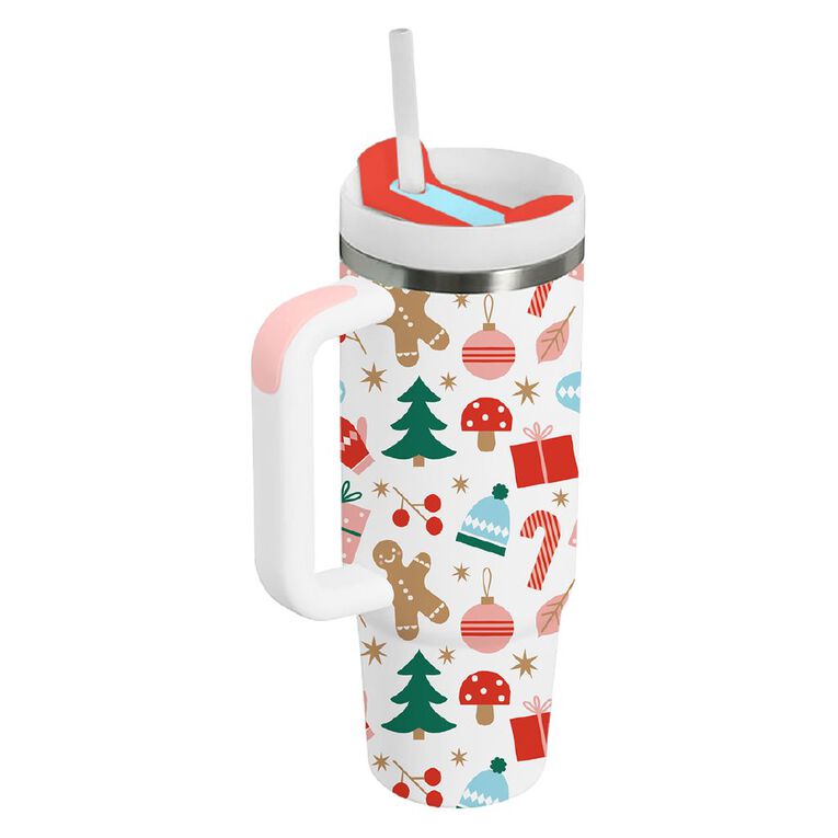 Seymours Limited Edition Christmas Cup with Straw Assorted 1.2L, , hi-res