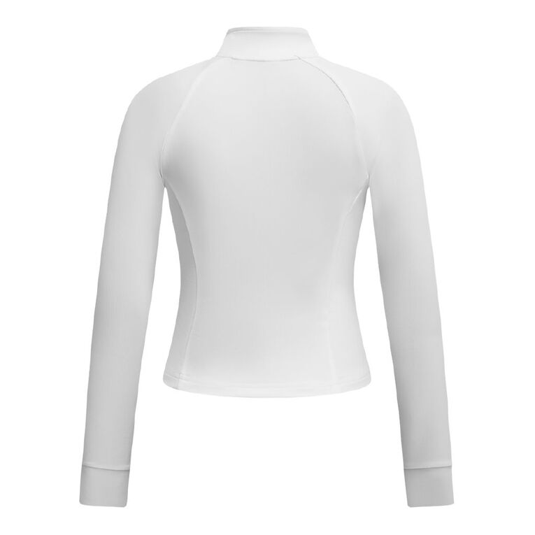 Active Intent Women's Rib Run Zip Sweat, White, hi-res