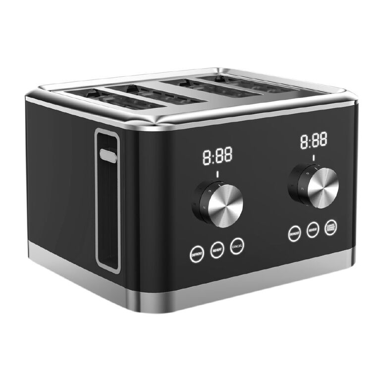Living & Co 4 Slice Digital Toaster Black, , hi-res