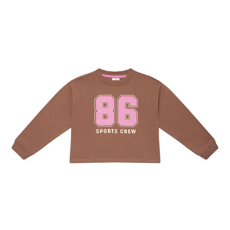 Young Original Boxy Crew Sweat, Brown Mid, hi-res