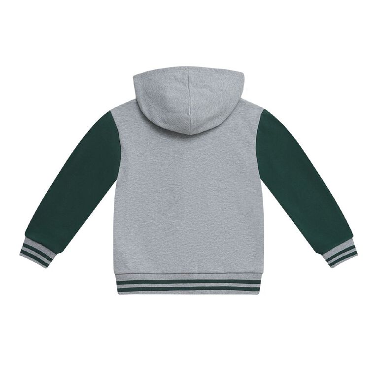 Young Original Hooded Fleece Bomber Jacket, Grey Mid, hi-res