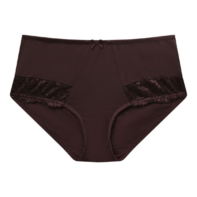 H&H Women's Ivy Lace Full Brief, Brown Dark, hi-res