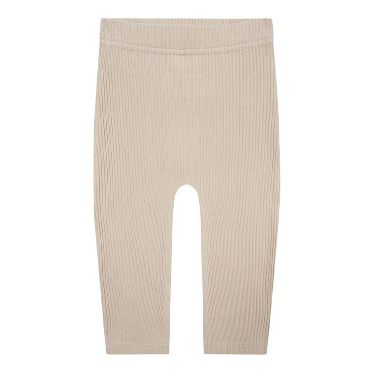 Young Original Babies' Rib Leggings 3 Pack, Brown Light, hi-res