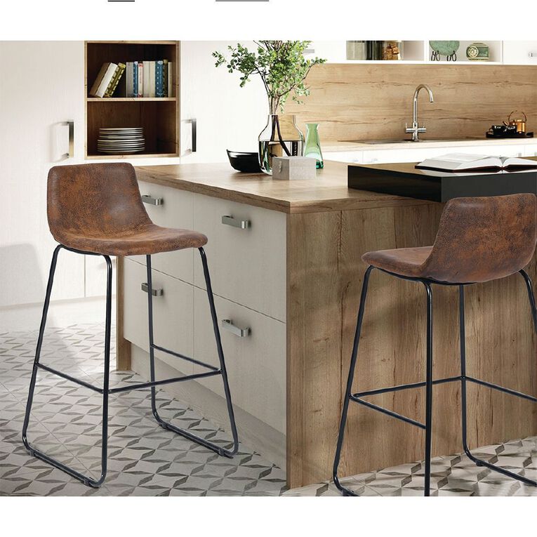 Living & Co Mackenzie Bar Stool Brown, , hi-res