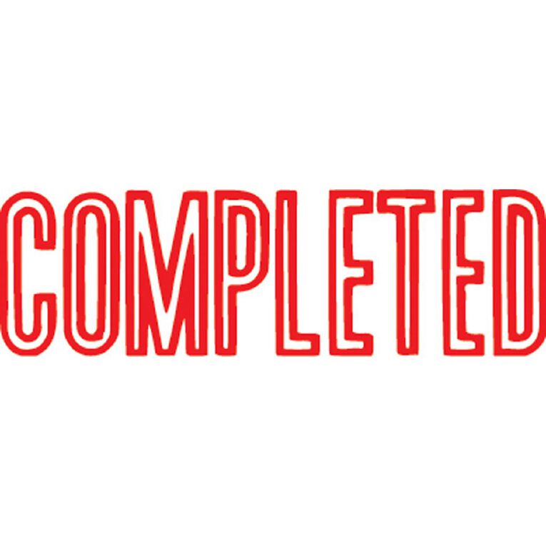 Xstamper Stamp Completed Red Mid, , hi-res