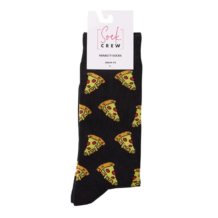 Sock Crew Novelty Crew Socks 1 Pack, Black, hi-res