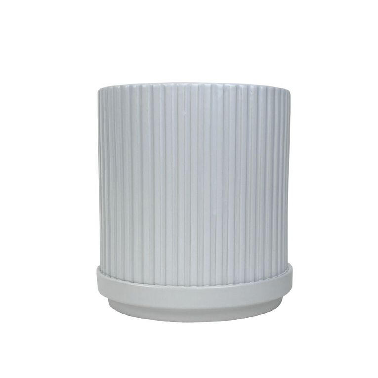 Kiwi Garden Stoneware Pot with Saucer 14cm Assorted, , hi-res