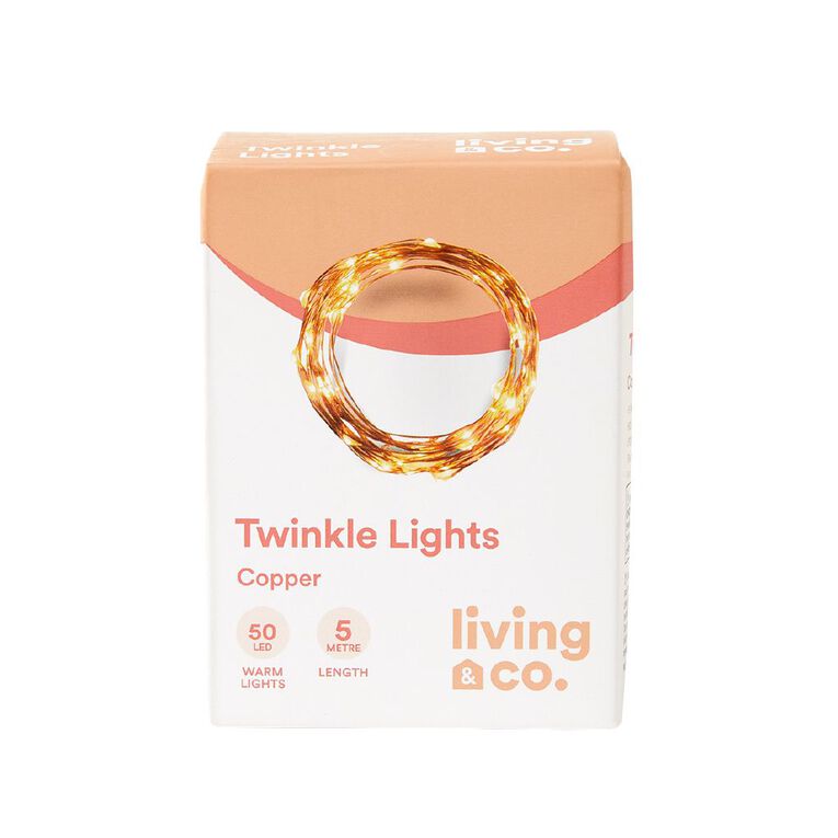 Living & Co Twinkle Light Warm 5m Copper, , hi-res