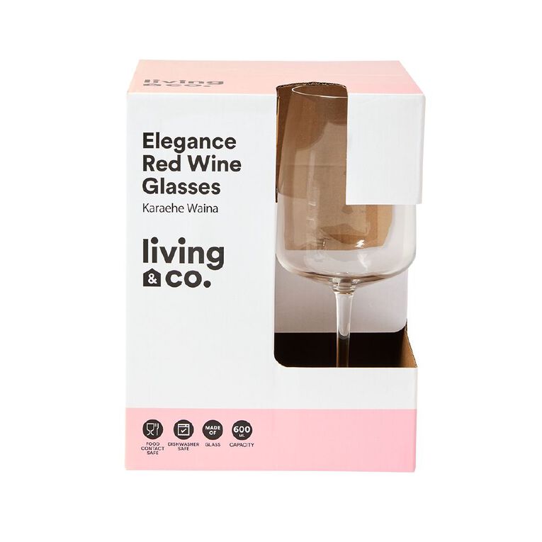 Living & Co Elegance Red Wine Glass Clear 4 Pack, , hi-res