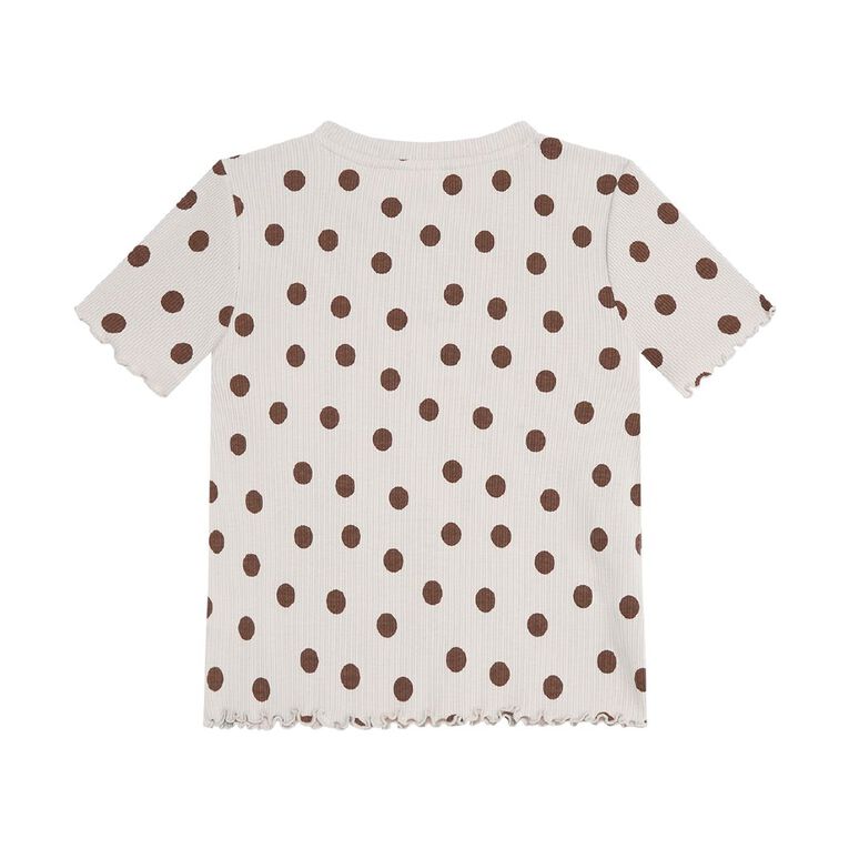 Young Original Short Sleeve All Over Print Rib Top, Brown Light, hi-res