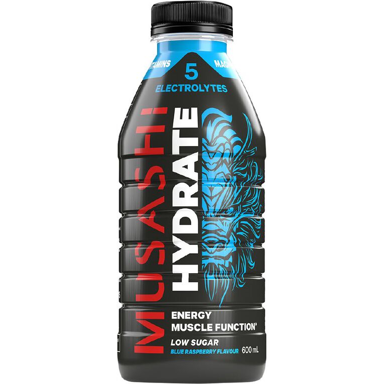 Musashi Hydrate Blue Raspberry 600ml, , hi-res