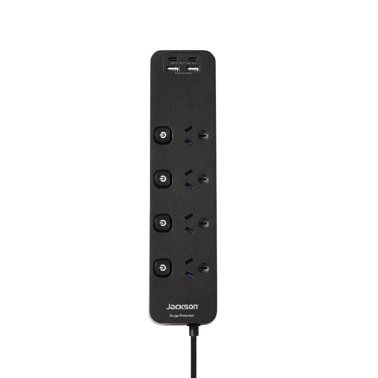 Jackson Fast Charge USB-C Powerboard - Switched 4 Outlet, , hi-res