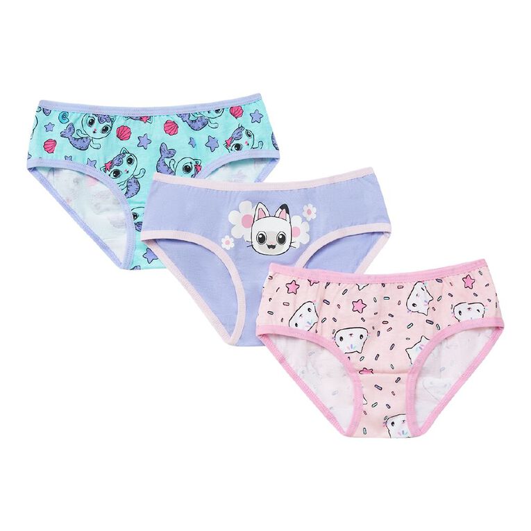 Gabby's Dollhouse Girls' Briefs 3 Pack, Purple Mid, hi-res