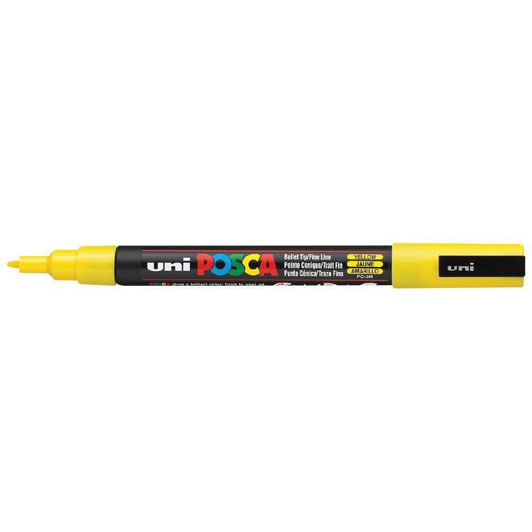 Uni Posca Marker 0.9-1.3mm Fine Yellow, , hi-res