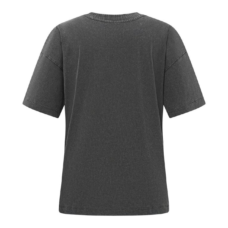 H&H Women's Short Sleeve Boyfriend Graphic Tee, Grey Dark NYC SNAKE, hi-res