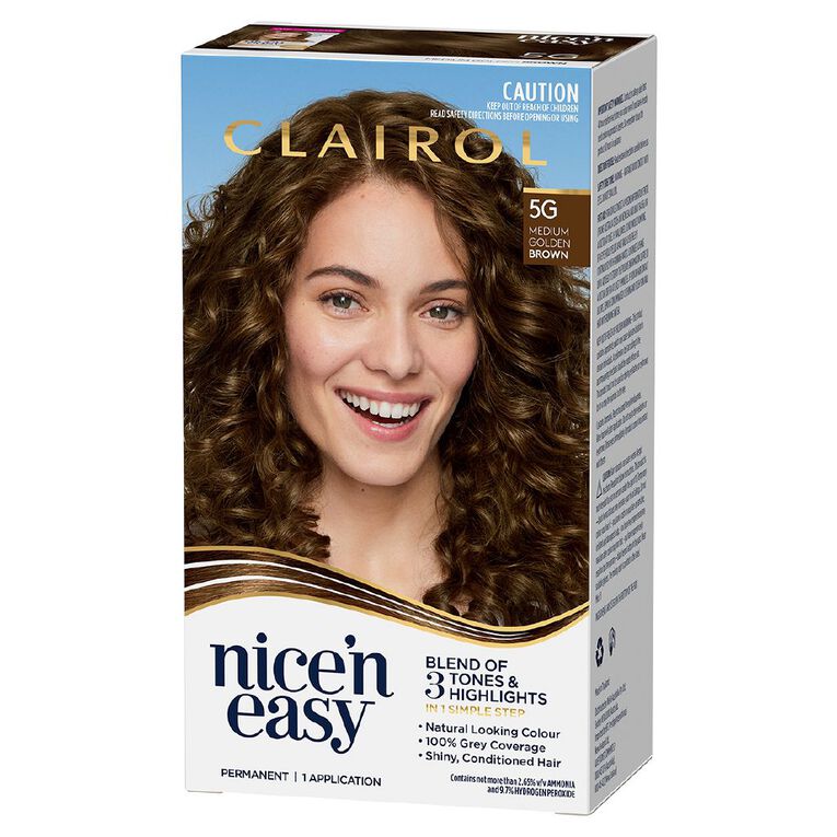Clairol Nice N Easy Permanent Hair Colour Medium Golden Brown 5G, , hi-res
