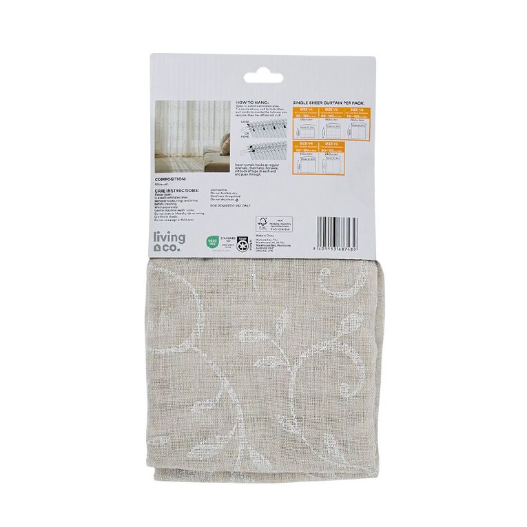 Living & Co Sorelle Voile Natural, , hi-res