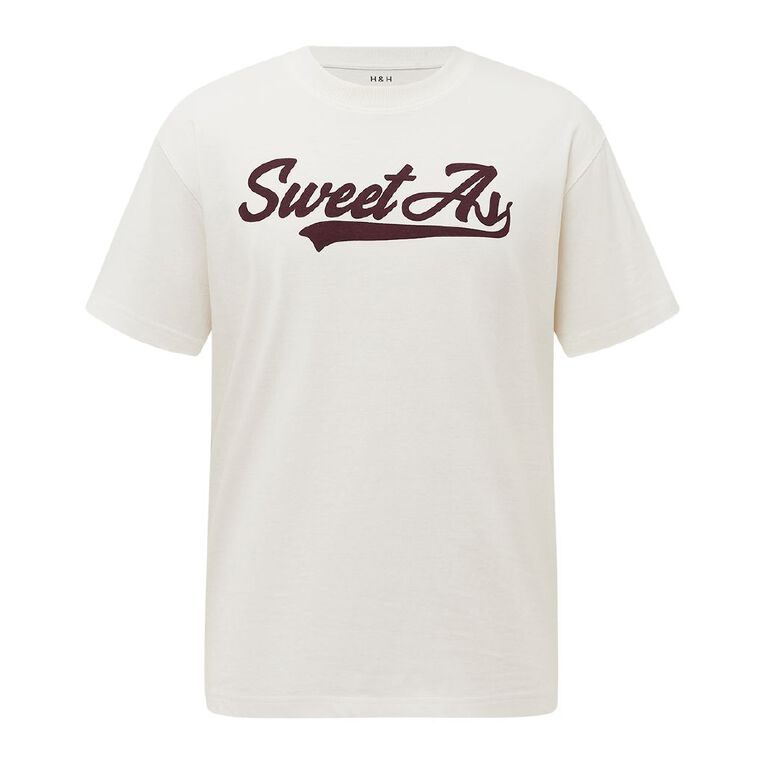H&H Men's Relaxed Fit Graphic Tee, Cream SweetAs, hi-res