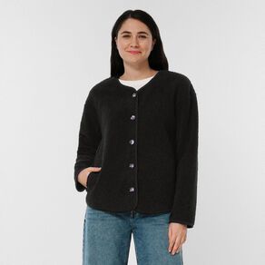 H&H Women's Teddy Sherpa Button Through Jacket