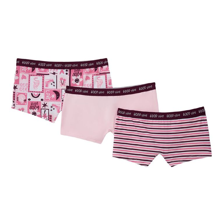 H&H Girls' Shortie 3 Pack, Pink Mid, hi-res