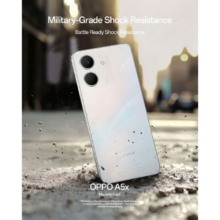 OPPO A5X 4G Laser White with 2degrees SIM, , hi-res