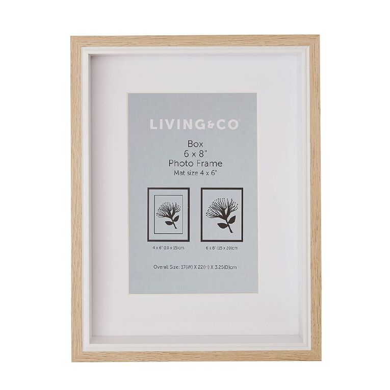Living & Co Box Frame Natural 8in x 10in, Natural, hi-res