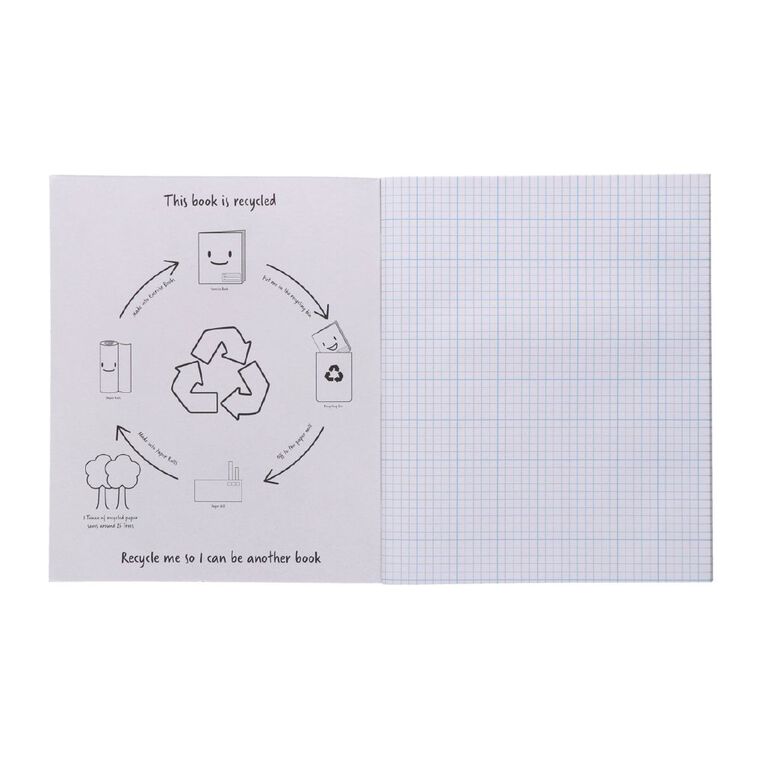 WS Exercise Book 1J5 5mm Quad 36 Leaf Blue Mid, , hi-res