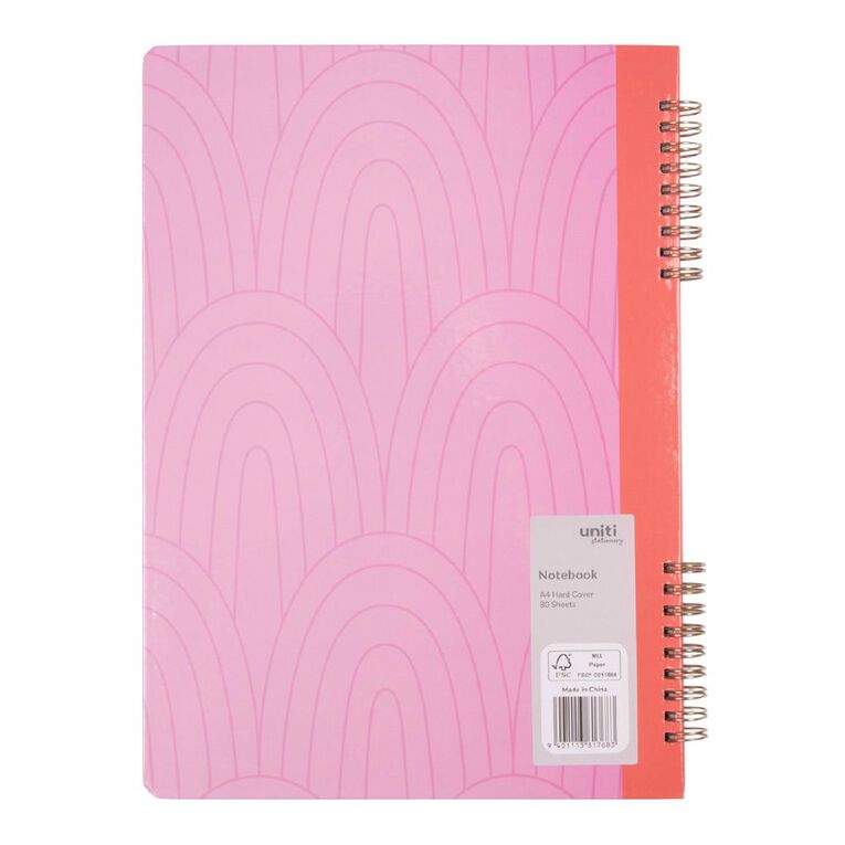 Uniti Stationery Pink A4 Notebook, , hi-res