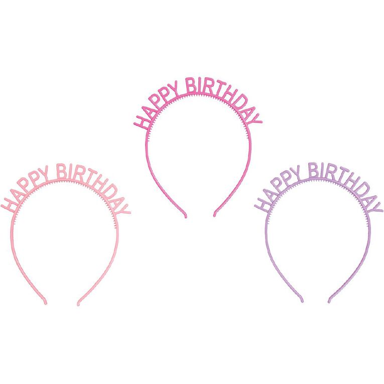 Party Inc Happy Birthday Headbands 3 Pack, , hi-res