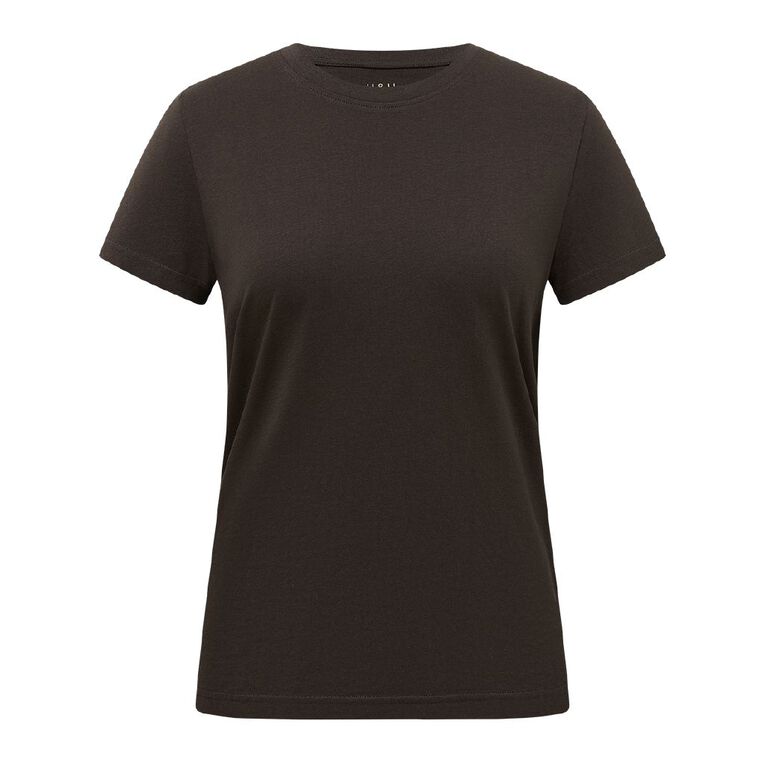 H&H Women's Short Sleeve Crew Neck Tee, Brown Dark ESPRESSO, hi-res