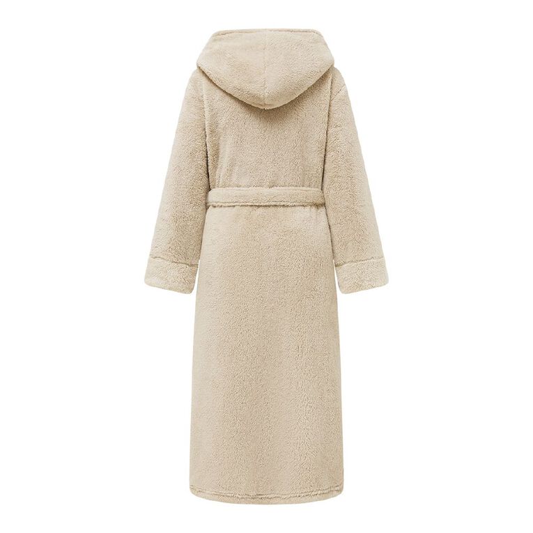 H&H Women's Shaggy Fleece Robe, Brown Light, hi-res